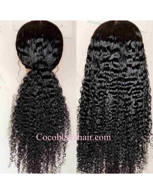 Nova-Deep curly Pre plucked Brazilian virgin 13x6 glueless lace front wig 
