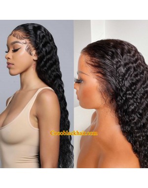 Jenny-13*4 HD lace front wig 3A curly Brazilian virgin human hair glueless wig Pre plucked hairline