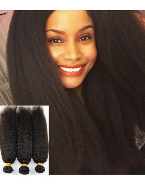 3 bundles kinky straight machine wefts Chinese virgin