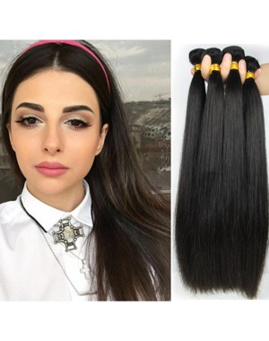 Brazilian virgin 4 bundles silky straight hair weaves