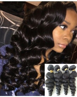 Chinese virgin 4 bundles loose wave hair wefts 