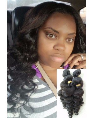 Malaysian virgin 4 bundles loose wave hair wefts 