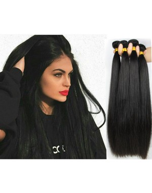 Malaysian virgin 4 bundles silky straight hair weaves
