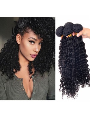 Malaysian virgin 4 bundles curly hair weaves