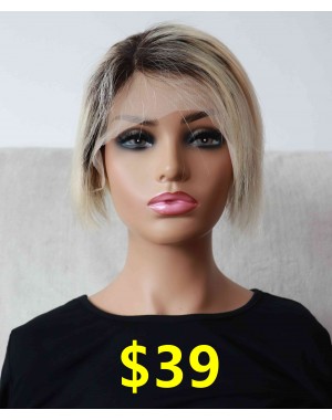 On Sale-Only $39 T parting 613 ombre color T part wig bob cut hair 