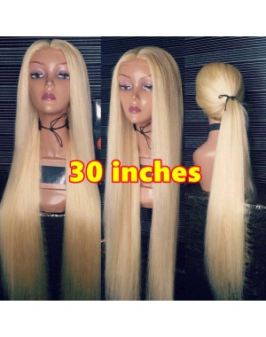 Kiara-Brazilian virgin human hair 613 color 13x6 lace front wig Transparent lace