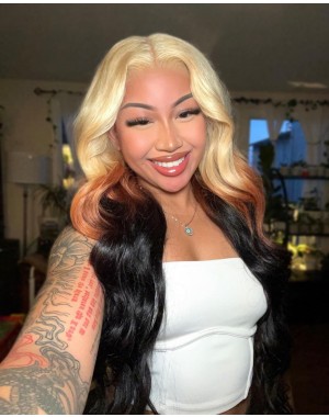 Angela 58-Blonde ombre 5x5 HD lace closure wig virgin human hair 