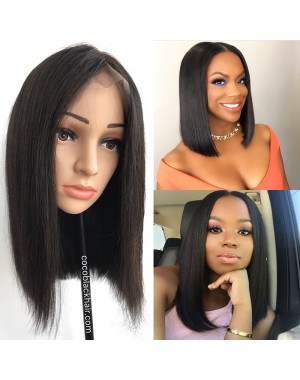 BOB02-Brazilian straight blunt bob lace front wig