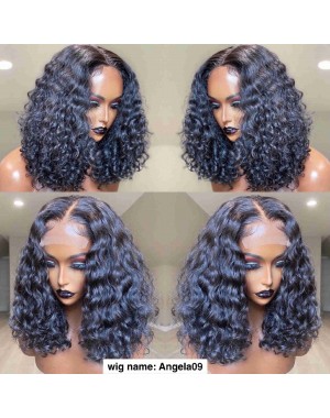 Angela 09-5x5 HD lace closure wig bomb deep wave 10A grade Brazilian virgin human hair 