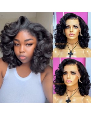 Tammy-Bouncy wave 13x6 lace front wig Brazilian virgin human hair Pre plucked 