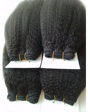 Brazilian virgin Italian Yaki 4 bundles hair wefts