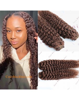 Brazilian virgin Deep curly Clips in hair extensions