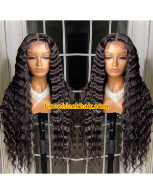 Angela 06-5x5 HD lace closure wig Deep Wave 10A grade Brazilian virgin human hair 