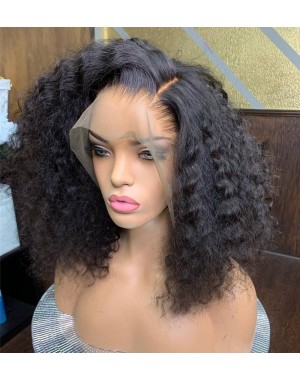 Alice-Pre plucked deep wave bob 13x6 glueless lace front wig Brazilian virgin human hair