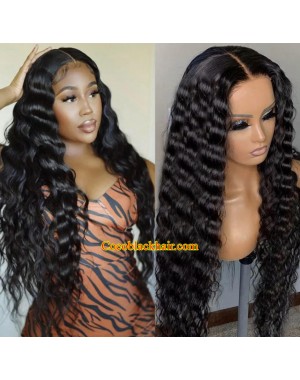 Nova 03-Deep wave Brazilian virgin 13x6 wig glueless lace front Pre plucked hairline