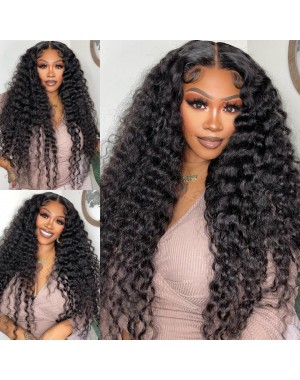 Jayda-13x6 HD Lace Deep Wave Pre plucked Brazilian virgin human hair glueless lace front wig 