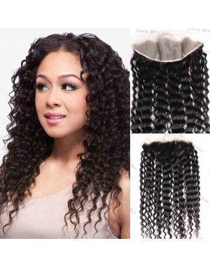 Brazilian virgin deep wave lace frontal