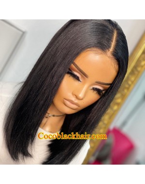 Lucy02-Wear and Go Wig Virgin Human Hair Pre Cut HD Lace Wig Bob Style