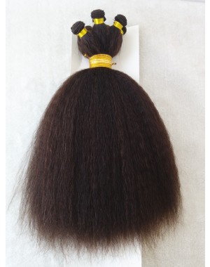 Indian remy kinky straight hand tied wefts