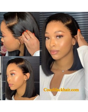 Mandy-HD lace front Bob wig Brazilian virgin human hair Pre plucked & bleached knots