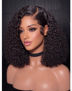 Zana-Pre plucked kinky curly Skin melt HD Lace 13x6 lace front wig