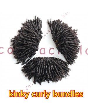 kinky curly bundles Brazilian virgin human hair 3 wefts 