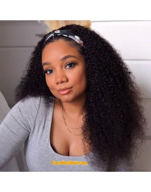 Rudy 04-Headband wigs kinky curly Brazilian virgin human hair 