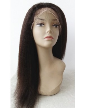 Olga-Kinky straight glueless lace front silk top wig