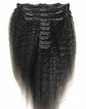 Brazilian virgin kinky straight Clips in hair extensions