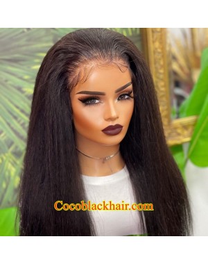 Lucy06-Wear and Go Wig Virgin Human Hair Pre Cut HD Lace Wig kinky straight