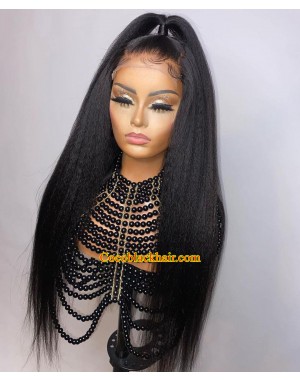 Angela 49-5x5 HD lace closure wig Italian yaki Brazilian virgin human hair 