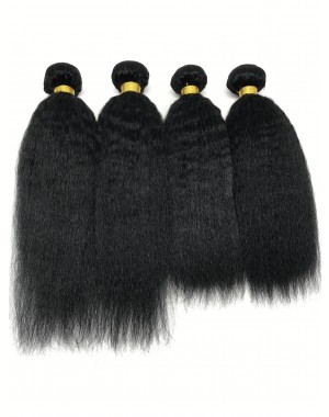 Brazilian virgin kinky straight 4 bundles wefts