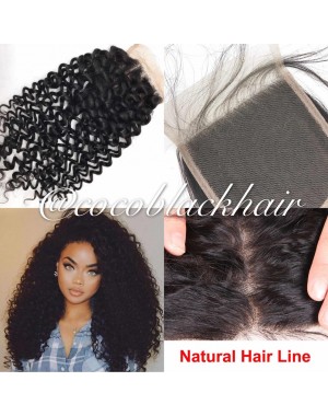 Brazilian virgin curly 4x4 lace closure