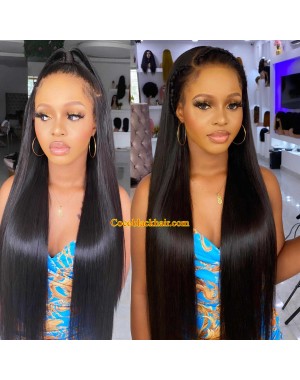 Nova 02-Silky straight Brazilian virgin 13x6 wig glueless lace front Pre plucked hairline