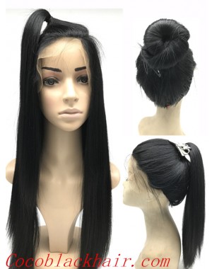 Lidia-Chinese virgin Light Yaki glueless lace front wig