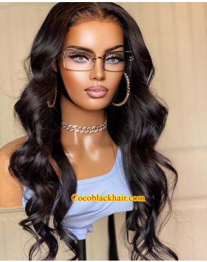 Margo-Brazilian virgin loose ocean wave middle part full lace wig