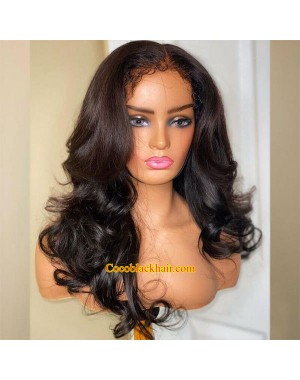 Lauren-4C hairline Loose Wave HD Lace front wig Brazilian virgin human hair Pre plucked
