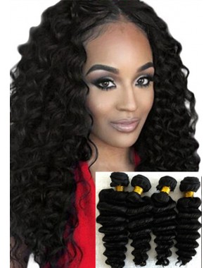 Malaysian virgin 4 bundles deep wave hair weaves