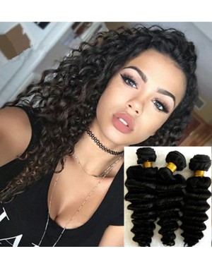 Malaysian virgin 3 bundles deep wave hair weaves