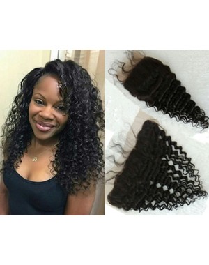 Malaysian virgin deep wave lace frontal