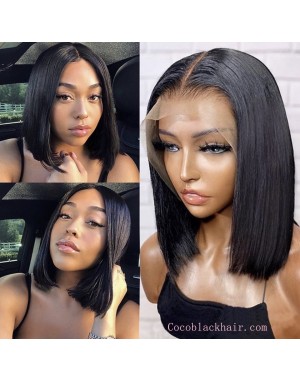 Marla-Middle parting bob Pre plucked 13x6 glueless lace front wig Brazilian virgin hair