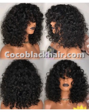 Emily51-Pre plucked Brazilian virgin natural curls 360 wig 