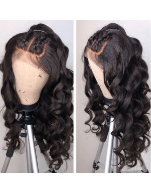 Emily07-Brazilian virgin ocean wave 360 frontal wig 