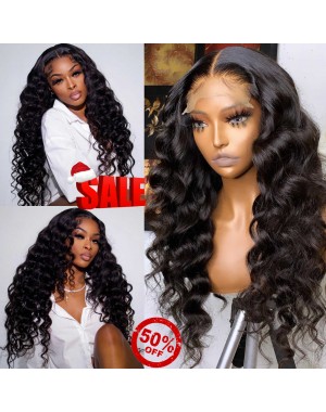 Angela 20-5x5 HD lace closure wig Ocean wave Brazilian virgin human hair Pre plucked hairline