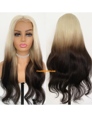 Angela 60-Ombre black 5x5 HD lace closure wig virgin human hair 