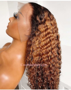 Makia-ombre color waves Pre plucked lace wig 