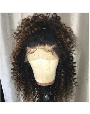 Sarah-Brazilian virgin Afro Curl human hair Full Lace Wig