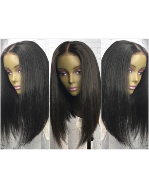 Diana- Brazilian virgin pre plucked bob straight full lace wig