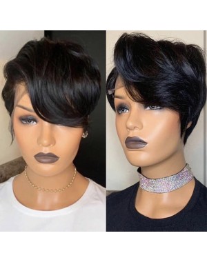 Hope-Indian virgin 13x6 glueless lace front wig short hair summer bob hair