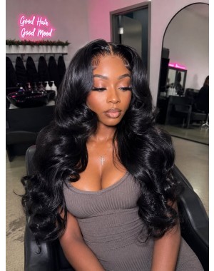 Nelly-Brazilian virgin hair loose wave middle part full lace wig